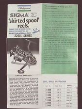 MANUALI PROPRIETARIO MULINELLO SHAKESPEARE SIGMA 2200CK - REPRO