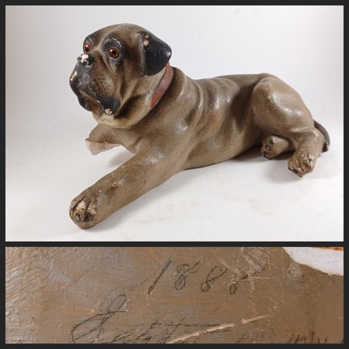 Antica scultura cane mastino