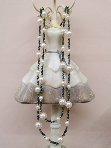 Collana lunga perle bianche - collana, e