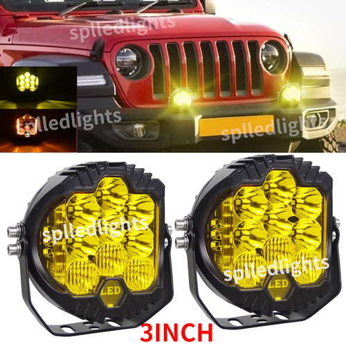 2pcs 3inch yellow - 2pcs, led