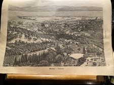 [stampa] 1891 MESSINA Panorama incisione su rame 20x29 cm ca OTTIMA