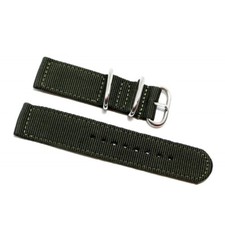 Cinturino per orologio in tessuto NATO ZULU verde scuro ansa 22mm cordura 408