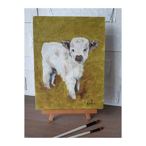 Quadro mucca fattoria arte