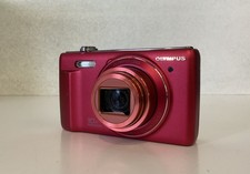 Olympus VR-340 16.0MP Fotocamera Digitale Rossa Funziona Tendina Obbiett Aperta