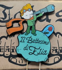 Cake Topper Battesimo Piccolo Principe In Legno Personalizzabile