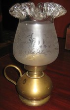 Lume/Lampada/Candeliere Siciliano Ottone/Rame/Vetro Primi ' 900/Light Copper