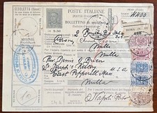 STORIA POSTALE REGNO-N. 2 "BOLLETTINI DI SPEDIZIONE" L. 2,50 ARDESIA 1937