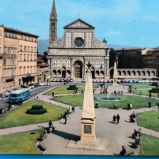 FIRENZE BASILICA DI SANTA MARIA NOVELLA CARTOLINA A COLORI SCRITTA - USATA