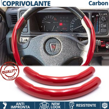 COPRIVOLANTE per ROVER Effetto FIBRA CARBONIO SOTTILE Rosso Sportivo Tuning