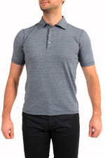 Polo in maglia con stampa geometrica blu marca Zanone A Slowear US XL (IT 3XL)