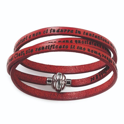 Bracciale unisex pelle rosso - pelle,