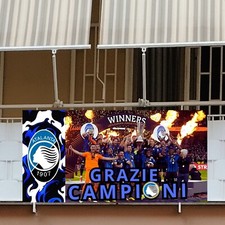 STRISCIONE 54 Atalanta Europa League BANNER PVC 2X1 M CON OCCHIELLI ALTA QUALITA