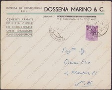 CREMONA Impresa Costruzioni DOSSENA Marino busta intestata