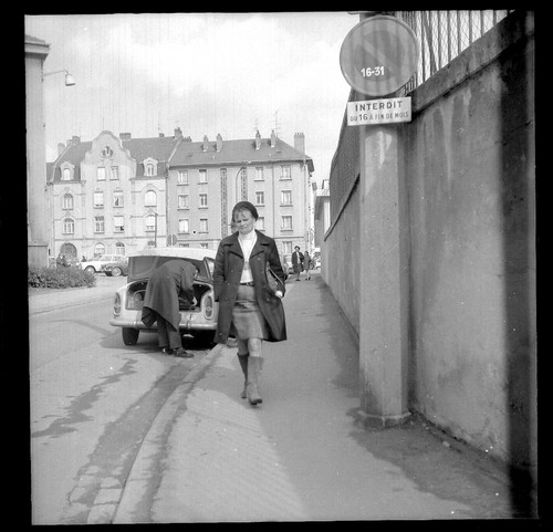 Portrait woman antique car - portrait, of