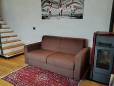 divano 2 posti, tessuto cioccolato 100% sfoderabile, made in Italy , usato