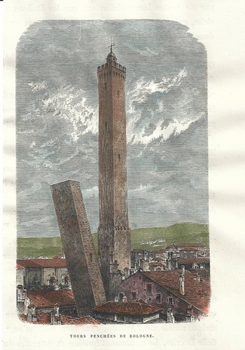 Stampa antica bologna veduta - antica,