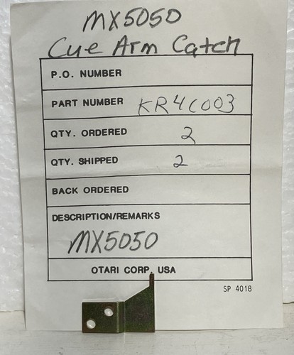 Otari cue arm catch - -,