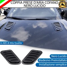COPPIA PRESE D'ARIA NERO LUCIDO IN ABS ADESIVE PER RENAULT CLIO 3
