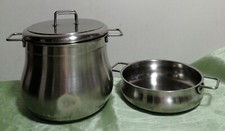 DUE Pentole TUMMY BARAZZONI + UN SOLO coperchio, dia. 18 cm (ammaccature LEGGI)