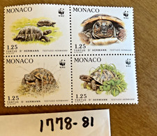 Francobolli - MONACO, MNH, #1778-81 TESTUDO HERMANNI - VEDI DESCRIZIONE