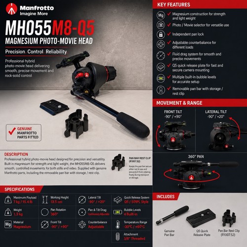 Manfrotto mh055m8 testa - manfrotto,