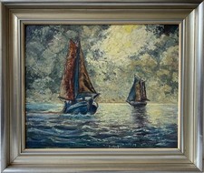 Quadro a Olio Barche Pesca Im