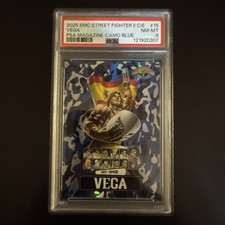 2025 SATURDAY MORNING CARDS STREET FIGHTER II MODELLO MIMETICO BLU VEGA /100 PSA 8