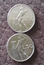 2 Monete 50 Lire Piccole. Una