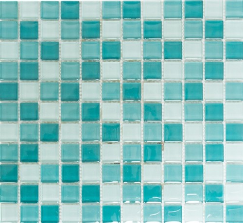 Mosaico turchese blu bianco - blu,