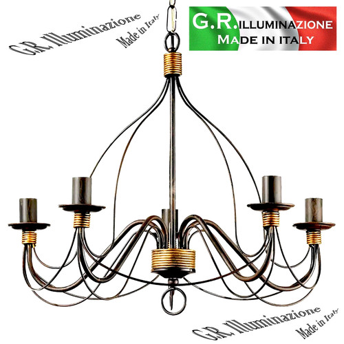 Lampadario ferro battuto 5 - in,