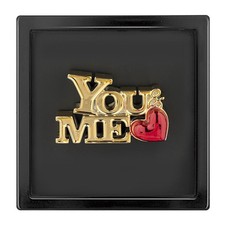 BONGELLI PREZIOSI Quadro You ? Me Nero Oro 16x16cm Marmorino