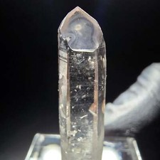 Goboboseb viola bianco con punta di quarzo fumé fantasma, collezione Namibia