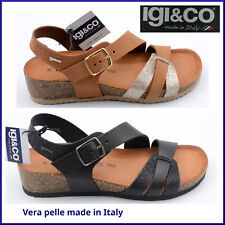 Sandali donna IGI E CO bassi sportivi in vera pelle zeppa comfort scarpe estive