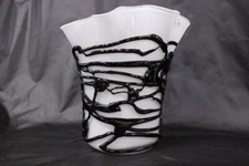 Vaso / vase / vetro di Murano glass / bianco nero / black white/firma Costantini