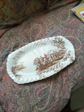 Vassoio vintage in ceramica decorata a mano Johnson Bros, made in England