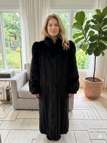 Cappotto visone nero vintage