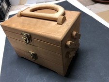 Scatola da cucito in legno scatola artigianale fisarmonica 3 livelli