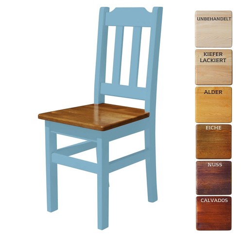 Sedia legno blu massiccio - legno,