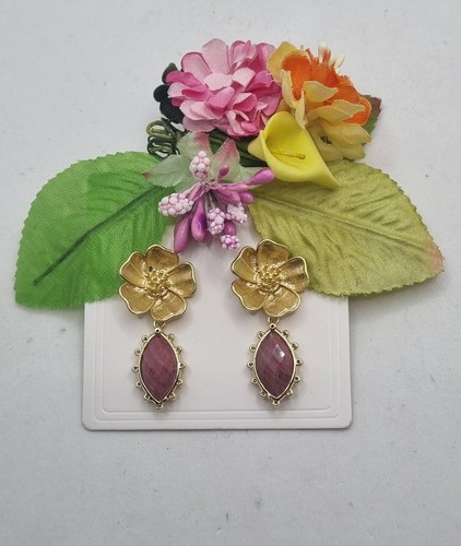 Orecchini floreali corti rosa - orecchini,