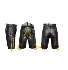 Pantaloni di pelle tradizionali da uomo Oktoberfest pantaloni di pelle nappa pantaloni di pelle con cintura taglia 48