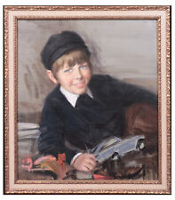 Dipinto ad olio: Attilio Melo ( Padova 1917 - Milano 2011) - Ritratto di bambino