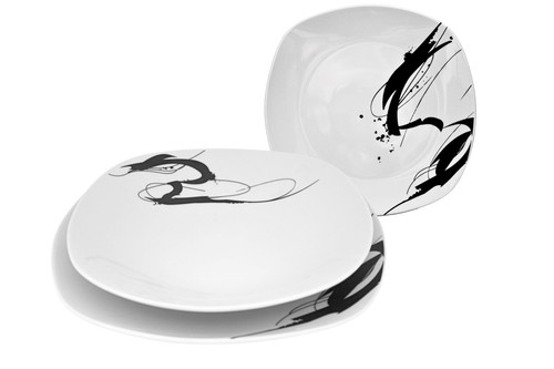 Set piatti ink painting - ink, da
