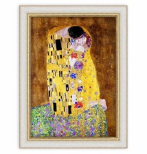 ITALIAQUADRI Klimt il Bacio Quadro Classico con Cornice Stampa su Tela 62x82