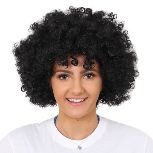 Parrucca afro nera adulti anni - nera,