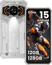 Rugged Smartphone Android 15, 12GB RAM + 128GB ROM/1TB TF, 6.7" Hd+120Hz Rugged 