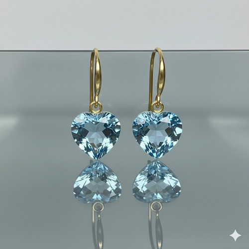 Orecchino topazio blu cielo