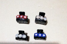 2pz Pinza molletta fermaglio Clip x capelli Artiglio 4 denti fiori strass M075
