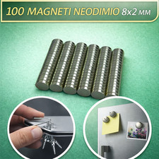 100 MAGNETI NEODIMIO 8X2 MM