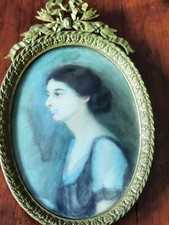 BELLA MINIATURA DEL XIX SEC.  DIPINTA IN CORNICE COEVA