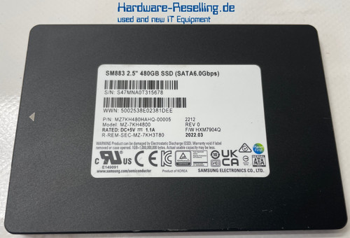 Samsung sm883 480 sata - 480, 2,5"